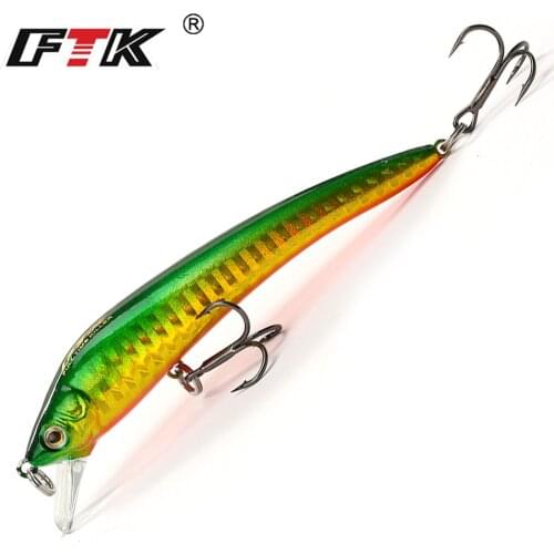 FTK Multicolor quality professional bass Minnow Fishing Lure 1pcs 90mm 8g Hard Floating Topwater Fishing Crankbite Wobblers
