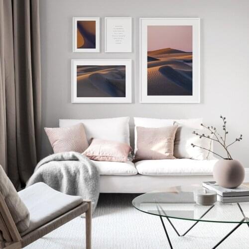 Warm Color Dunes Desert Landscape Wall Art Print paper Painting Nordic Posters And Prints Wall Pictures For Living Room Decor