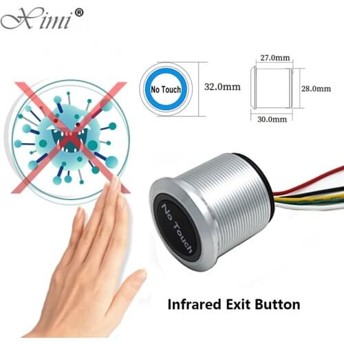 IP68 Waterproof 304 Stainless Steel No Touch Infrared Sensor Exit Button Switch Access Control Door Exit button No Touch