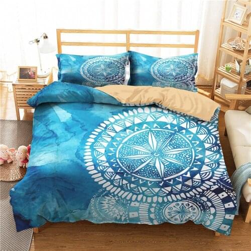 Fanaijia Mandala Bedding Sets queen size Bohemian 3D Duvet Cover sets and Pillowcase boho Comforter Set
