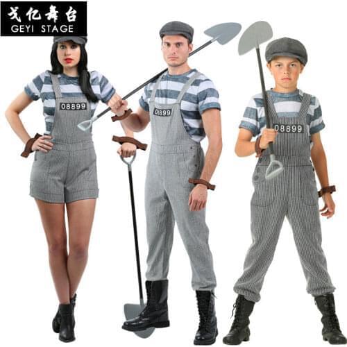 Halloween costume prisoner clothes adult male prison overalls violence female child prisoners serving prison uniform