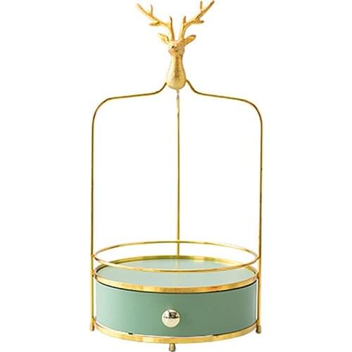 Uclio Metal Makeup Organizer Bathroom Shelf Desktop Cosmetics Storage Box Dressing Table Organizer Box Toilet Finishing Rack