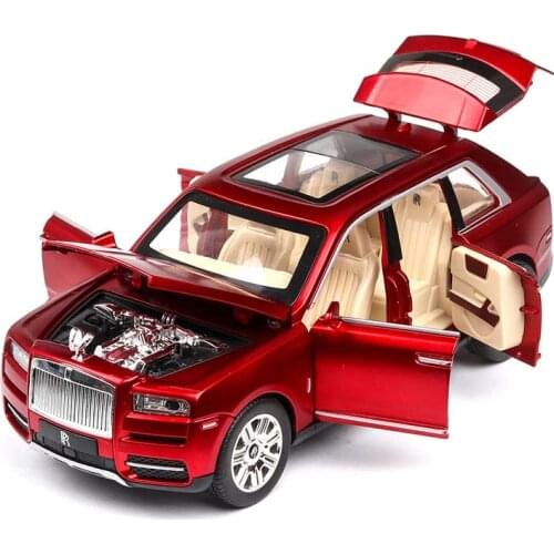 1/24 Alloy Rolls Royce Cullinan SUV Model Die Cast Toy Car Simulation Sound Light Pull Back Collection Toys Vehicle