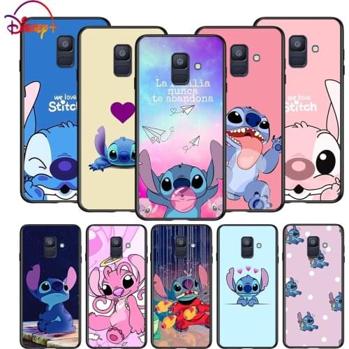 Lilo Stitch Disney Soft TPU For Samsung Galaxy A8 A9 A7 A750 A6 A5 A3 A6S A8S Star Plus 2016 2017 2018 Black Phone Case