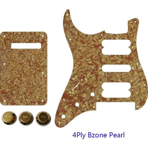 Guitar Pickguard And 11 Screws For Left Handed Fender Strat Floyd Rose Bridge Cut With HSH Pickups & Back Plate & Control Knob