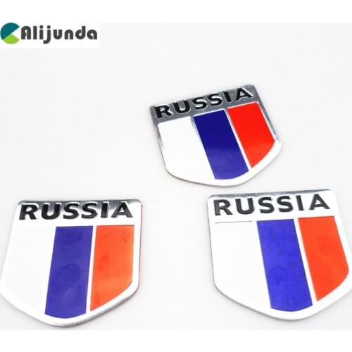 High quality Russia car sticker 3d flag logo, Label sticker accessories for Land Rover Range Rover/Evoque/Freelander/Discovery