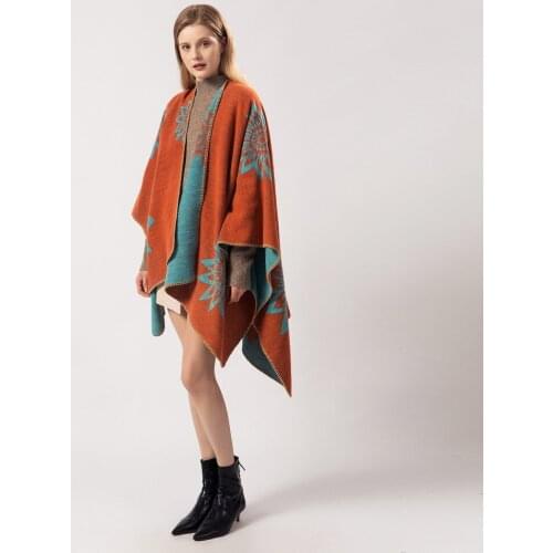 2019Autumn Winter New Women Reversal Poncho Shawls Wraps Ladies Pashmina Shawl Thickening Travel Scarf Stoles Warm Ponchos Capes