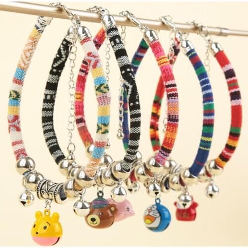 New Ethnic Pet Woven Collar Bohemian Style Small Cat And Dog Bell Pendant Accessory Decoration