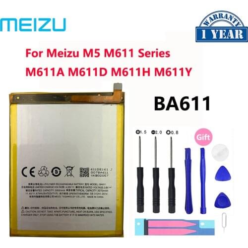 New Original BA611 3070mAh Battery For Meizu M5 M 5 M611 Series M611A M611D M611H M611Y Mobile Phone Batteries Bateria