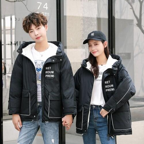 Couples clothing cotton clothing womens winter new loose thick cotton clothing winter coat