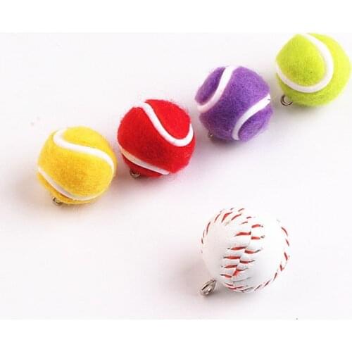 Wholesale 20PCs/Lot DIY Handmade Wool Felt Balls Pendant Charms Round Baseball Shape Bracelet Necklace Earring Floating Charm