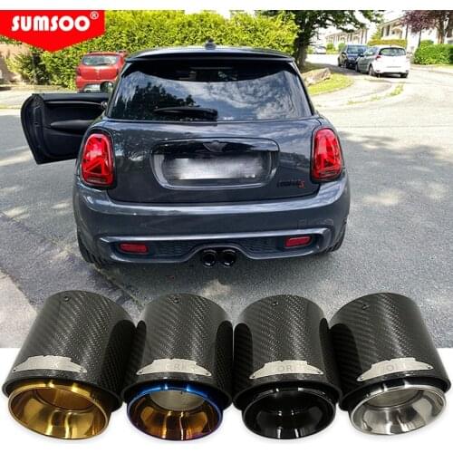 Genuine SUMSOO 1PCS Black/Glod/Burnt Blue/Silver Chrome and Carbon Fiber Muffler Tip Fit for BWM MINI Cooper S Exhaust Tip