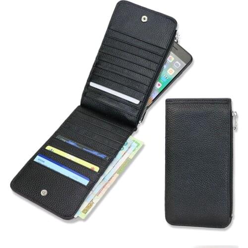 Custom initial Cow Leather Card Holder Men Women Black Genuine Leather Bank Credit Card Case ID Holder Coin Wallet Purse Pouch