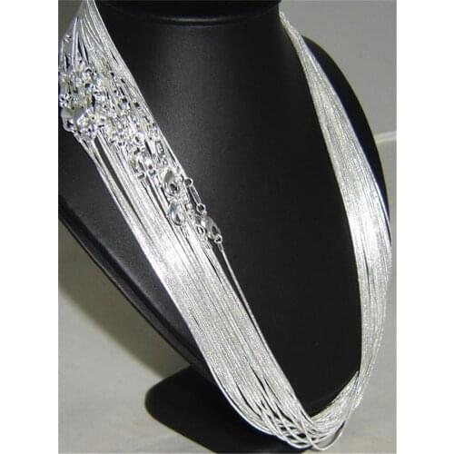 Charmhouse Silver 925 Necklaces For Men Women 16-24inch 1mm Snake Chain Necklace Collier Fashion Jewelry Accessories Bijoux