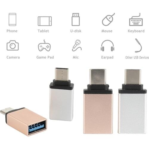 Metal Head USB 3.0 Type-C OTG Adapter Type C USB-C Connector Converter For Iphone Xiaomi Huawei Samsung Laptop Gaming Controller