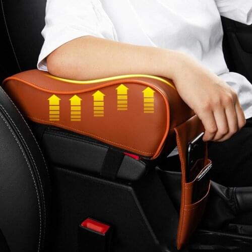 Car Heightened Pad Central Armrest Soft Comfortable Leather Memory Cotton Driving Cushion Car Armrest Pad Cushion Pillow