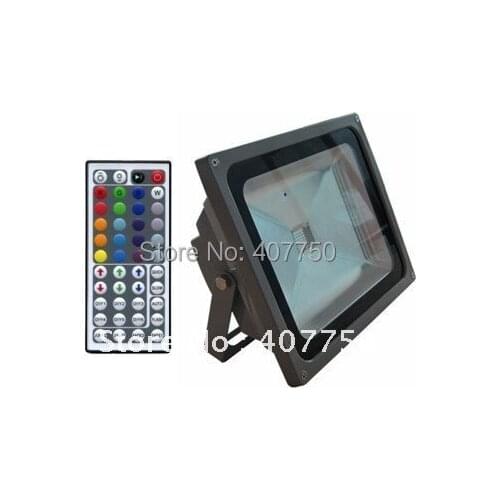 Popular 44 key infrared remote controler rgb high voltage 60w led flood light IP65 waterproof wide beam angle for football