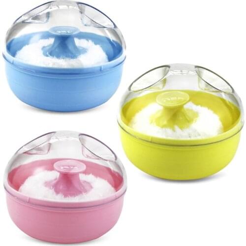 Portable Baby Soft Body Talcum Powder Puff Sponge + Box Case Container Useful Supply