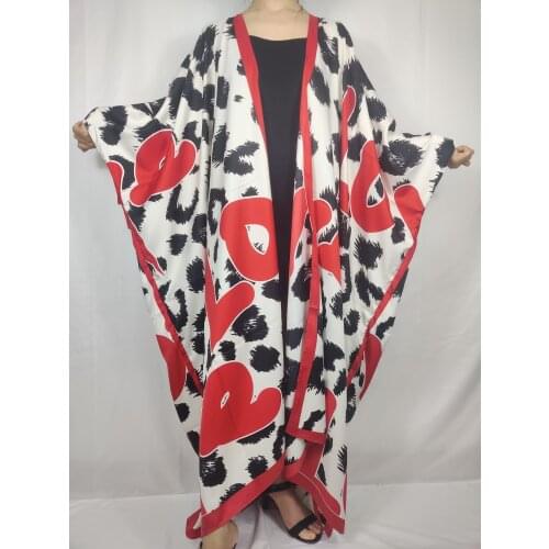 On Sale Beautiful Printed Casual Bohemian Open Front Long Silk Cardigan For Women Middle East Kuwait Muslim Robe Kaftan Kimonos