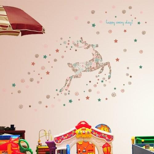 Christmas decoration deer wall sticker living room bedroom wall wall stickers for kids rooms