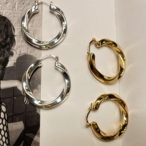 Miuoxion Retro Twisted Circle Earrings Fashion Personality Party Punk Jewelry For Women Feature Namour Charm Gift All Seasons