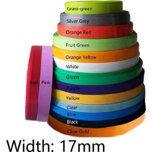 Width 17mm PVC Heat Shrink Tube Dia 10.8mm Lithium Battery Insulated Film Wrap Protection Case Pack Wire Cable Sleeve Colorful