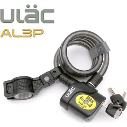 ULAC Bicycle Lock Bike Alarm Cable Mountain Bike Lock Wire AL3P 10*1200mm Bicycle Accessories Bicicleta Candado Bicicleta