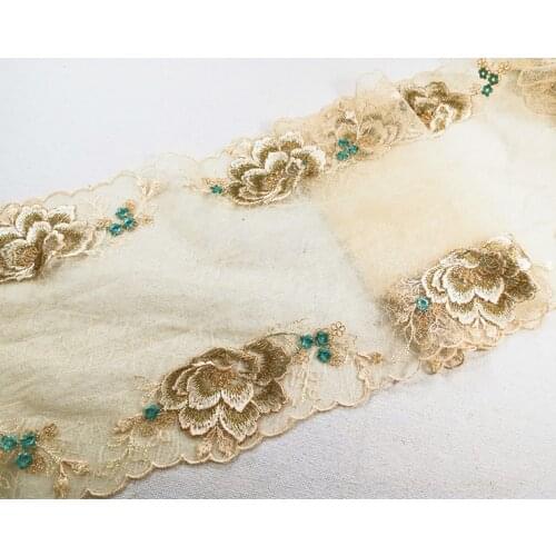 1 Meter Embroidered Mesh Lace Trim Fabric for DIY Craft Handmade Garment Decoration 20cm Free Shipping