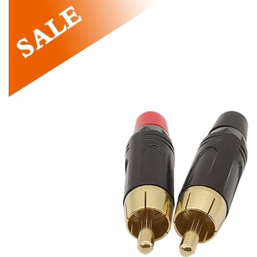 1/2/5Pcs High Quality RCA Male Plug Speaker Audio Cable Connector Black & Red RCA Plug Audio & Video Wire Pigtail HIFI Adapter