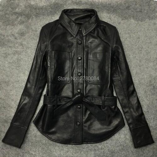 Factory Real Leather Outer Wear Women Jackets Genuine Leather Motor & Sheep Skin Animal Coat Outer Wear Garment