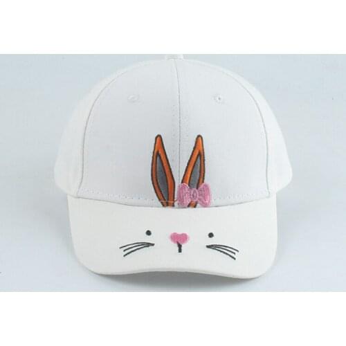 2021 New Cute Rabbit Embroidery Childrens Baseball Cap Kids Cartoon Hats Baby Boy Girl Snapback Hat Adjustable