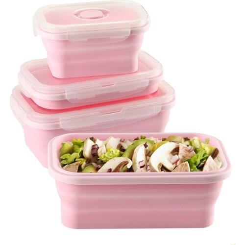 3PCS/Set Sealed Square Crisper Refrigerator Silicone Food Storage Boxes Preservation Box Container Kitchen Supplies Fresh Box