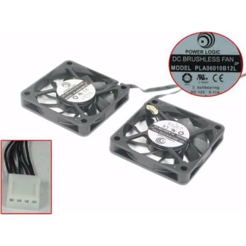 Power Logic PLA06010B12L DC 12V 0.11A 60x60x10mm 4-Wire Server Cooling Fan