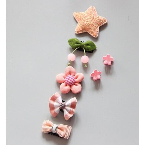 5pcs/Set Toddler Mini Cartoon Hair Clips Hair Bowknot for Baby Cloth Animal Bows Girls Flower Toddlers Kids Princess Hair Pins