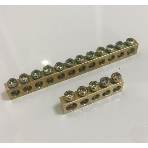 8P 10P 12P 15P 8 10 12 15 Position Hole Power Distribution Ground Wire Row Brass Connector Busbar Bar Terminal Block With Holder