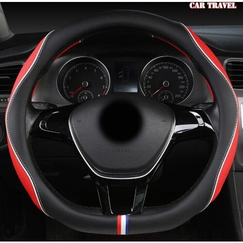 CAR TRAVEL Leather Car Steering Wheel Cover For Renaults Duster Megane 2 3 koleos Logan sandero Scenic 2