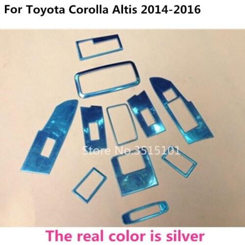 Car Glass light switch read outlet vent inner trim Cab storage box Sunroof handle 11pcs For toyota Corolla Altis 2014 2015 2016