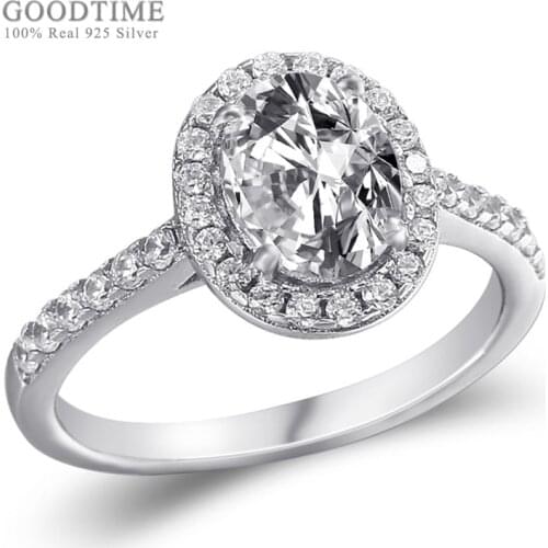 Noble Ring 925 Sterling Silver Ring Luxury Zirconia Rhinestone Ring Wedding Bridal Rings For Women Girl Party