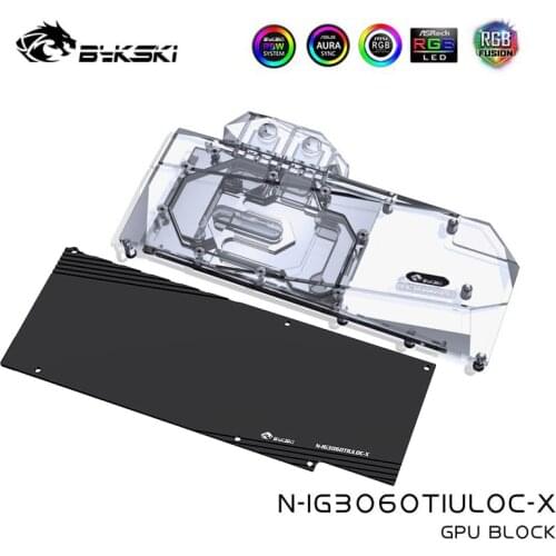 Bykski GPU Water Block for iGame Colorful RTX 3060Ti Advanced / Ultra OC Graphics Card, N-IG3060TIULOC-X
