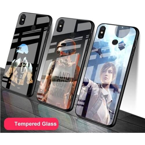 PUBG Tempered Glass Phone Case For Redmi Note 5 6 7 8 9 Pro Note8T Note9S Pro Redmi7A 8 9 Cover Shell