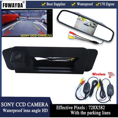 FUWAYDA For Mercedes Benz C180 C200 C280 C300 C350 C63 AMG Car wireless Rear View Camera Reverse CCD Trunk handle with monitor