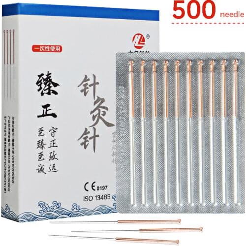 500Pcs Copper handle Acupuncture needle Beauty Sterile Non-silver Needle Chinese Medicine Meridian Acupoint Relax