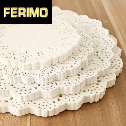 4 4.5 5.5 6.5 7.5 8.5inch Assorted Sizes Round Paper Lace Table Doilies White Decorative Tableware Placemats Paper Mats 100pcs