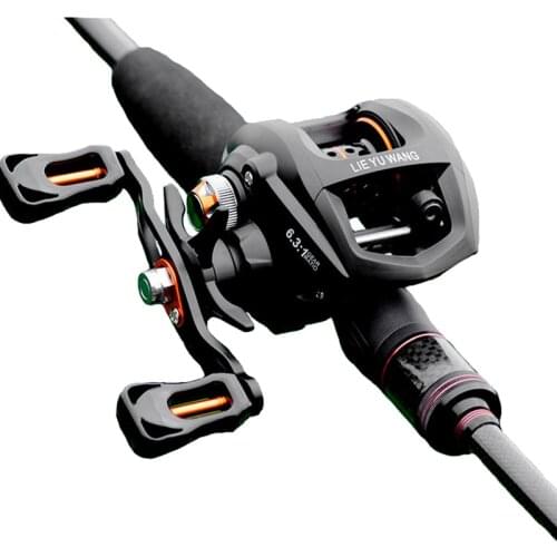 Magnetic Brake System Super Light 195g Baitcasting Reel Fishing Reel LC 11BB 6.3:1 Bait Casting Lure Reel Rod Combo For Fishing