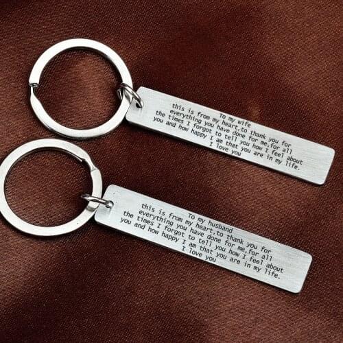 Small Love Gift For Wife Husband Funny Letter Keychain Anniversarie Prezent Valentines Day Gift