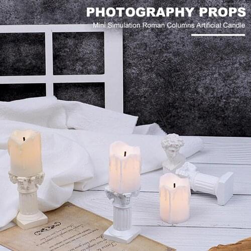 Mini Simulation Roman Columns Artificial Candle for INS Photography Shooting Props Photo Studio Background Adornment