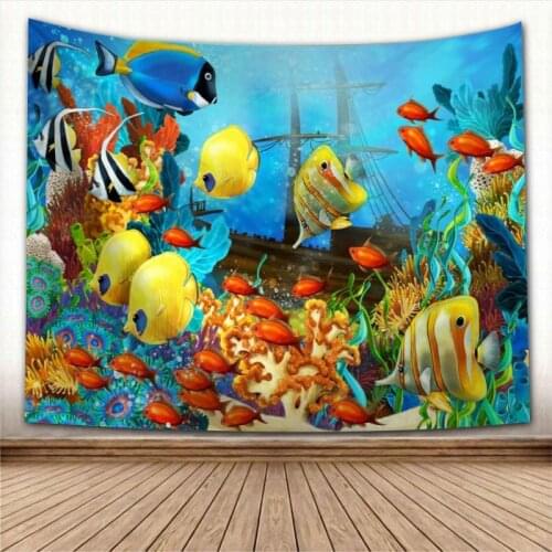 Underwater World Wall Hanging Tapestry Sheets Home Decorative Tapestries Beach Towel Yoga Mat Blanket Table Cloth Wall Tapestry