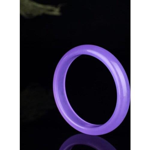 Natural violet jade flat strip bracelet elegant bracelet best light gift bangles for women men jade jade bangle