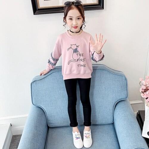 2021 Spring And Autumn Children 's New Clothing Fashion Cartoon O-Neck Long Sleeve T- Shirt Baby Girl Lovely Comfortable Coat