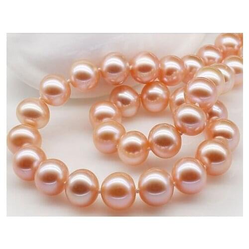 Charming 18"9-10 mm natural south sea genuine pink pearl necklace new clasp ^^^@^Noble style Natural Fine jewe FREE SHIPPING